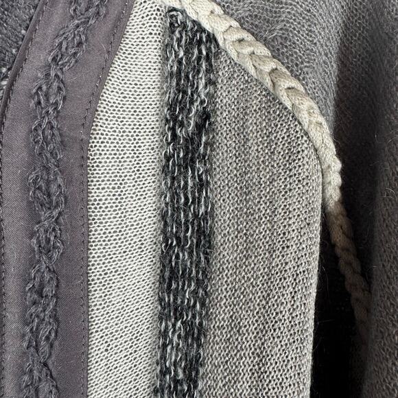 J. Jill Wool Mohair Button Up Cardigan Womens Top Gray Boho Classic Work - Picture 2 of 9